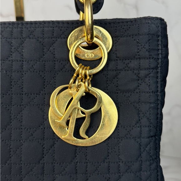Dior Black Quilted Satchel with Gold Accents - Picture 5 of 13